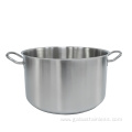 Stainless steel high-body stew pot with compound bottom